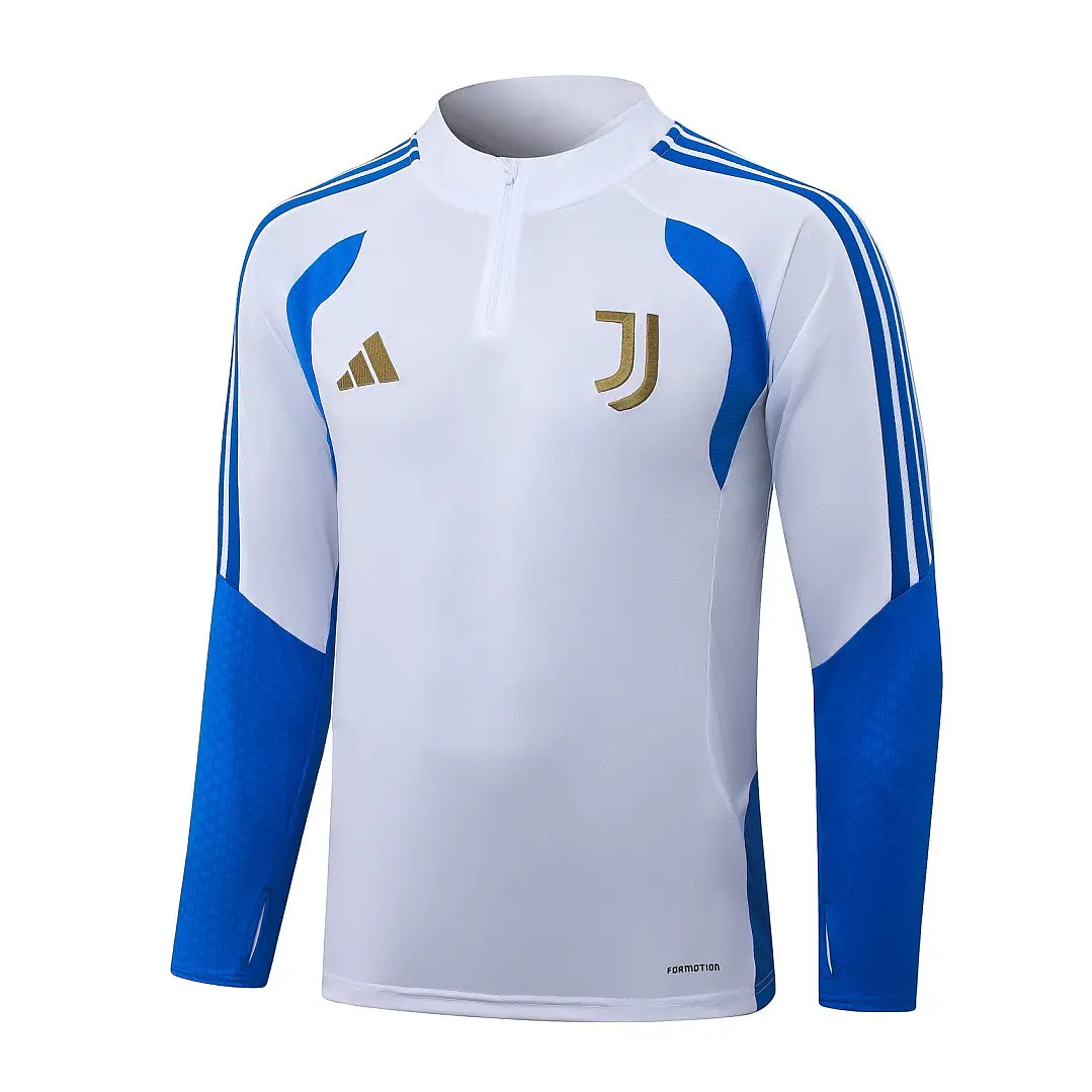 CONJUNTO DE TREINO JUVENTUS 26/27 - MEIO ZÍPER - Branco e Azul 3