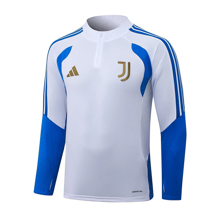 CONJUNTO DE TREINO JUVENTUS 26/27 - MEIO ZÍPER - Branco e Azul 3