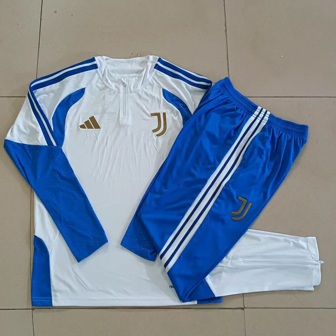 CONJUNTO DE TREINO JUVENTUS 26/27 - MEIO ZÍPER - Branco e Azul 5