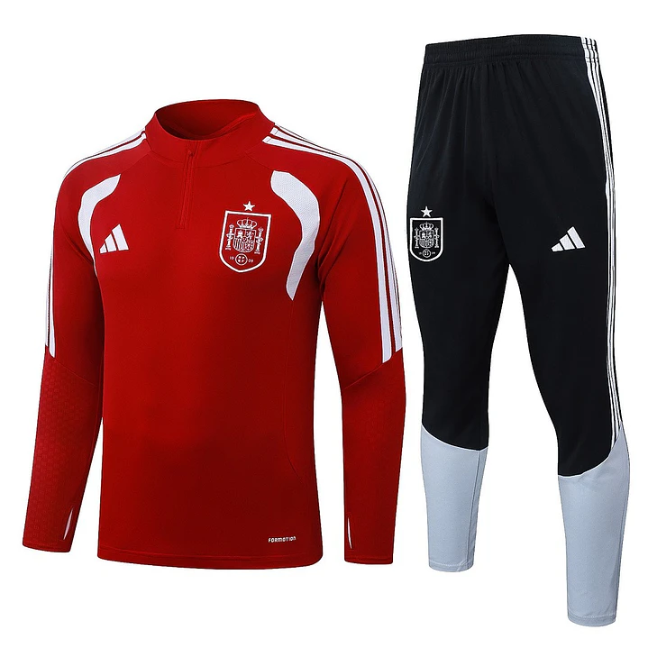 CONJUNTO DE TREINO ESPANHA 26/27 - MEIO ZÍPER - Vermelho 1