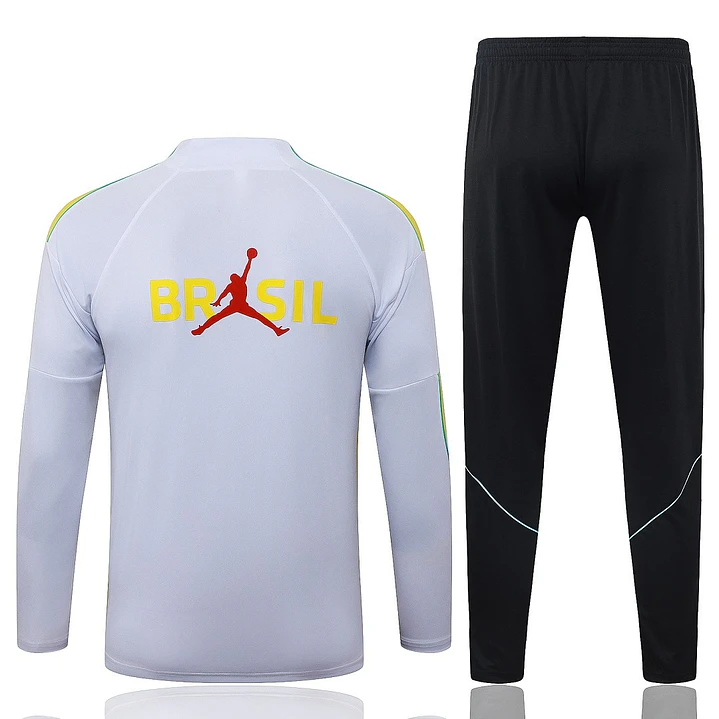 CONJUNTO DE TREINO SELEÇÃO BRASILEIRA 26/27 - MEIO ZÍPER - Branco 2