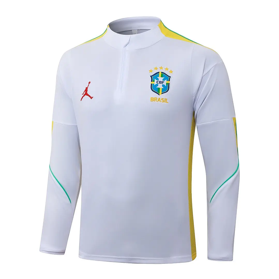 CONJUNTO DE TREINO SELEÇÃO BRASILEIRA 26/27 - MEIO ZÍPER - Branco 3