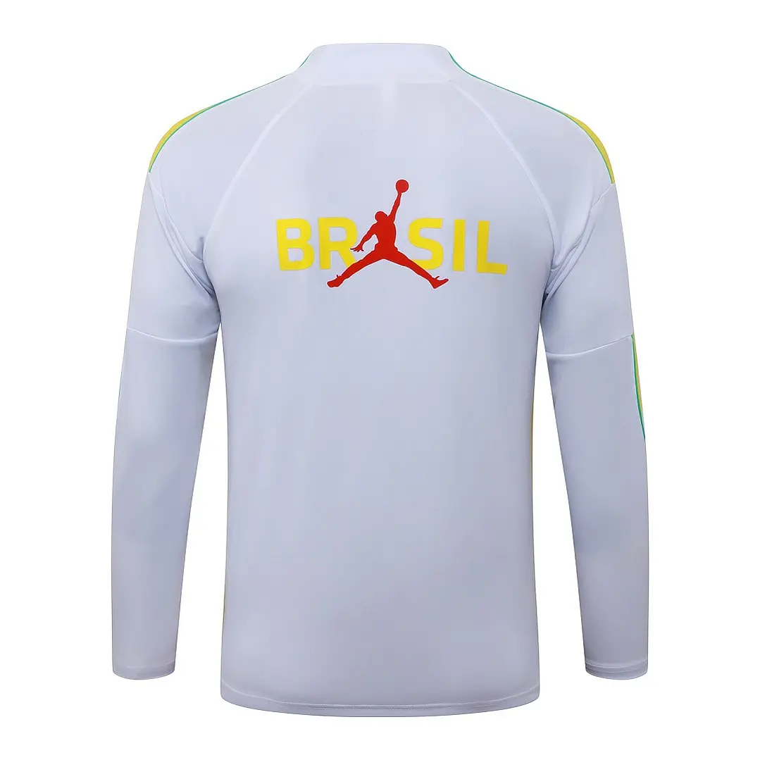 CONJUNTO DE TREINO SELEÇÃO BRASILEIRA 26/27 - MEIO ZÍPER - Branco 4