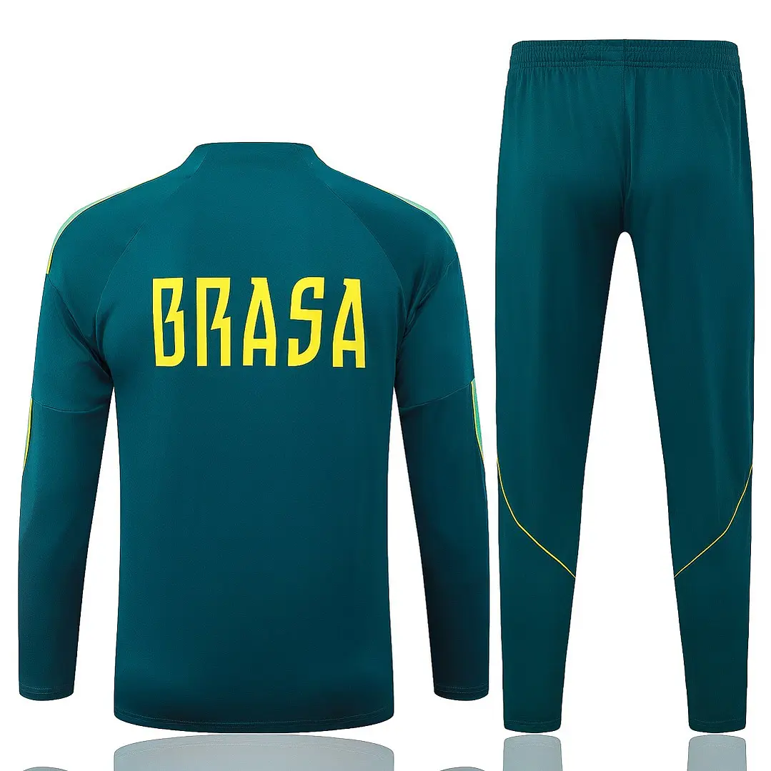 CONJUNTO DE TREINO SELEÇÃO BRASILEIRA 26/27 - MEIO ZÍPER - Verde Escuro 2