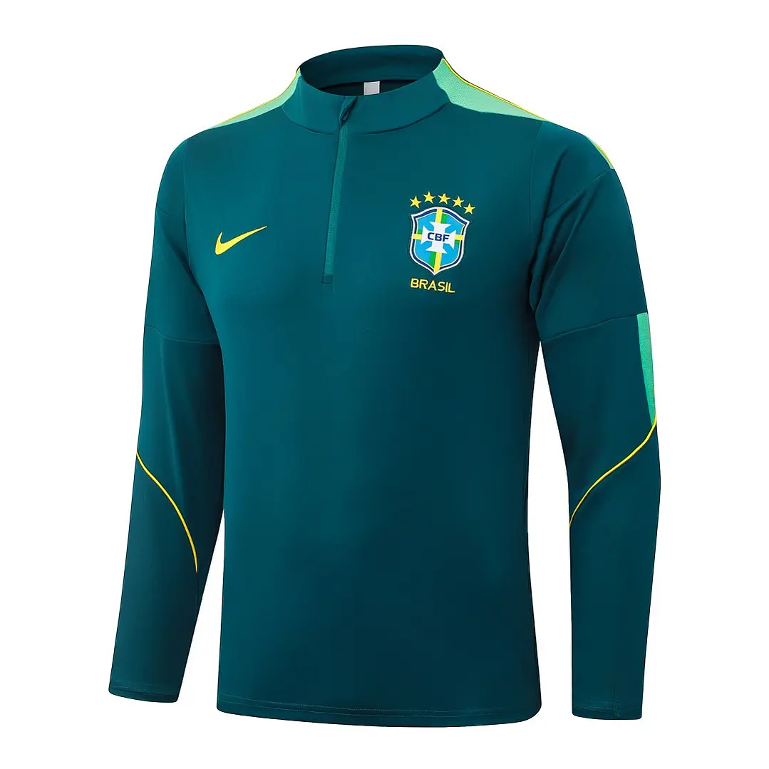 CONJUNTO DE TREINO SELEÇÃO BRASILEIRA 26/27 - MEIO ZÍPER - Verde Escuro 3