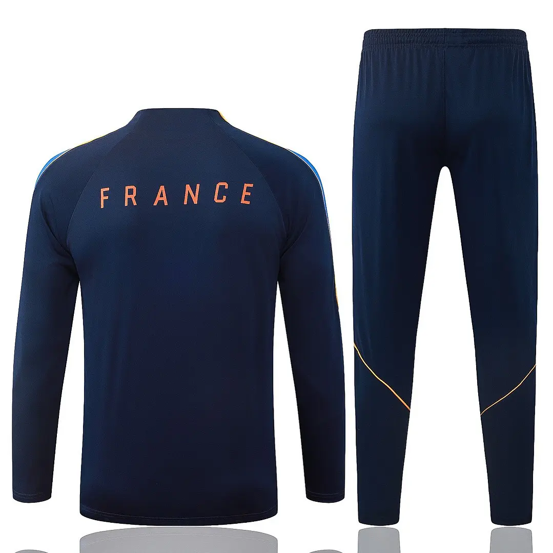 CONJUNTO DE TREINO FRANÇA 26/27 - MEIO ZÍPER - Azul-Marinho 2