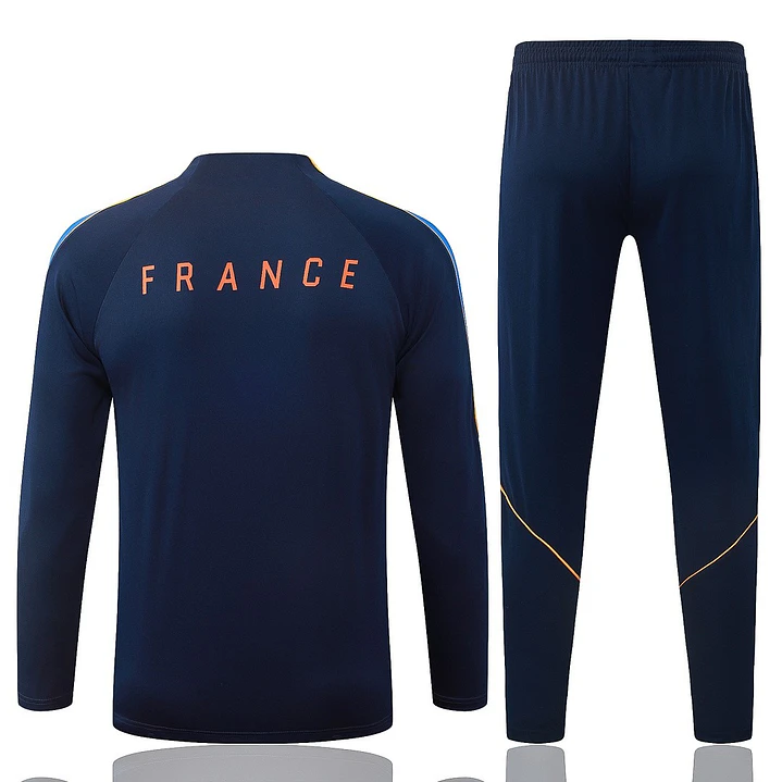 CONJUNTO DE TREINO FRANÇA 26/27 - MEIO ZÍPER - Azul-Marinho 2