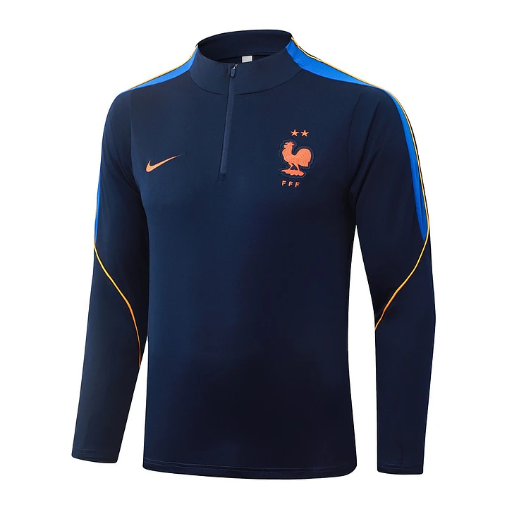 CONJUNTO DE TREINO FRANÇA 26/27 - MEIO ZÍPER - Azul-Marinho 3