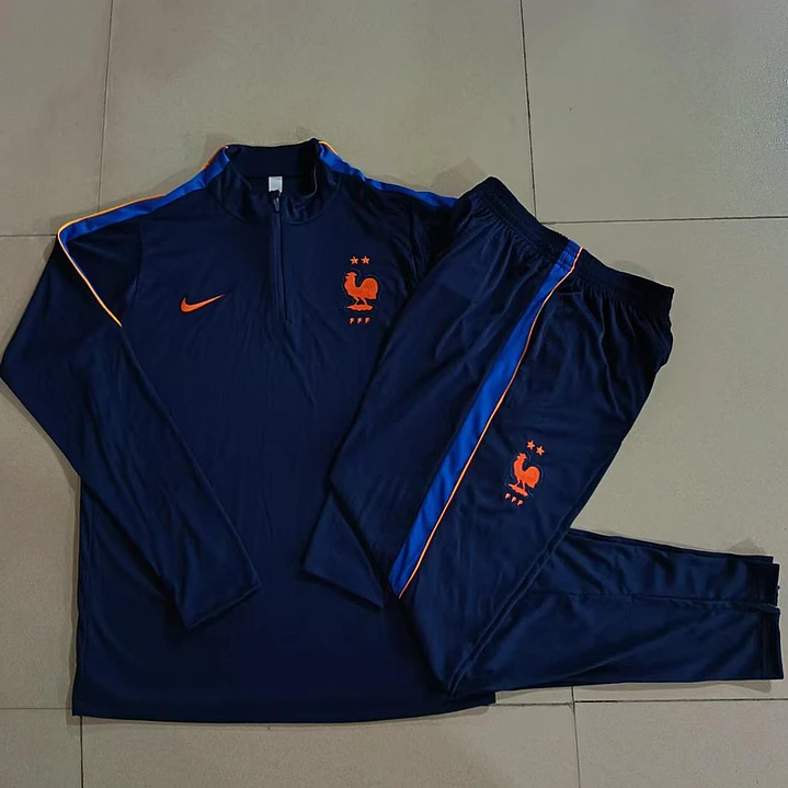 CONJUNTO DE TREINO FRANÇA 26/27 - MEIO ZÍPER - Azul-Marinho 5