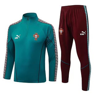 CONJUNTO DE TREINO PORTUGAL 26/27 - MEIO ZÍPER - Verde e Grená