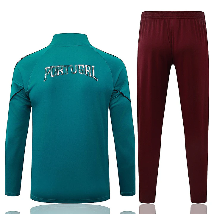 CONJUNTO DE TREINO PORTUGAL 26/27 - MEIO ZÍPER - Verde e Grená 2