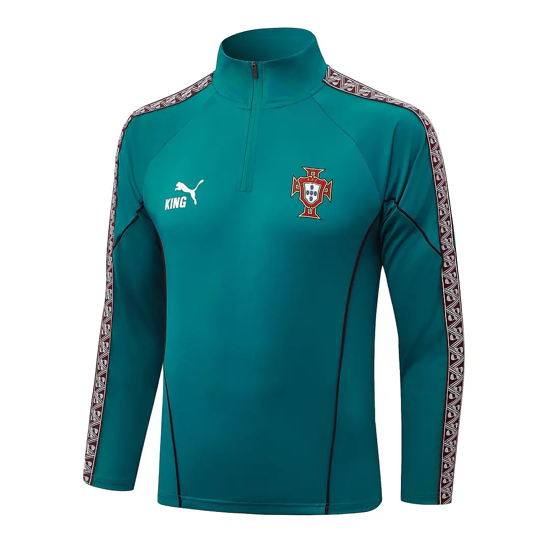CONJUNTO DE TREINO PORTUGAL 26/27 - MEIO ZÍPER - Verde e Grená 3