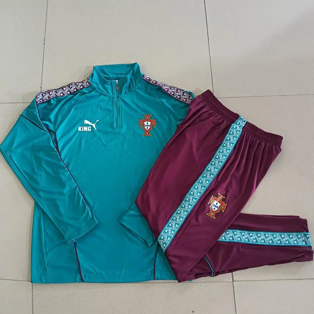 CONJUNTO DE TREINO PORTUGAL 26/27 - MEIO ZÍPER - Verde e Grená 5