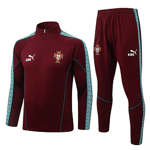 CONJUNTO DE TREINO PORTUGAL 26/27 - MEIO ZÍPER - Grená