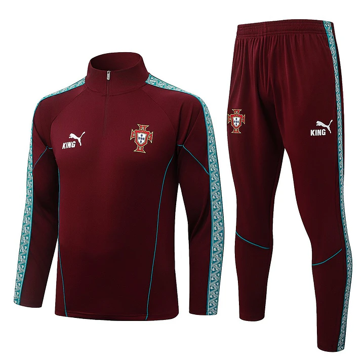 CONJUNTO DE TREINO PORTUGAL 26/27 - MEIO ZÍPER - Grená 1