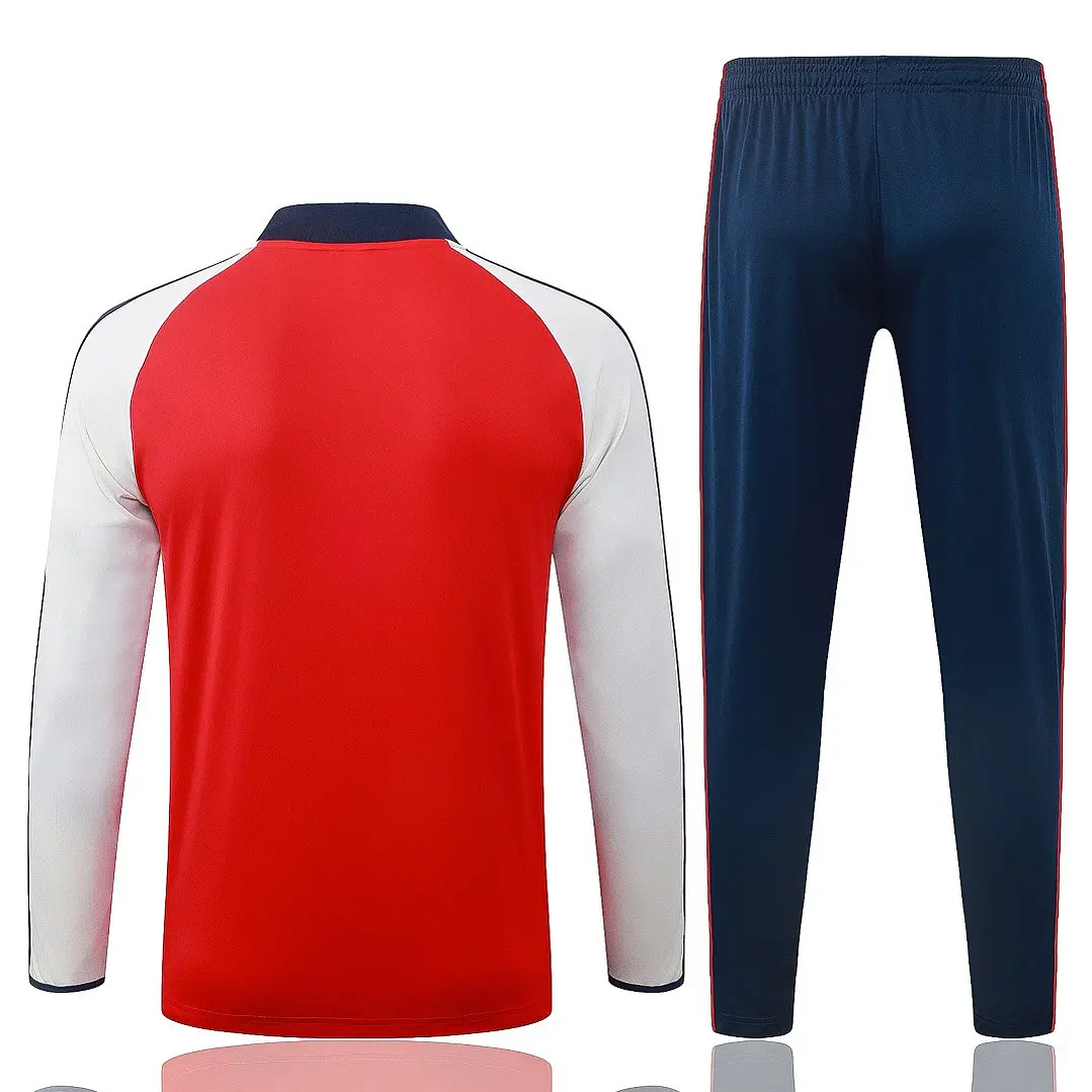 CONJUNTO DE TREINO ARSENAL 26/27 - MEIO ZÍPER - Vermelho e Bege Retrô 2