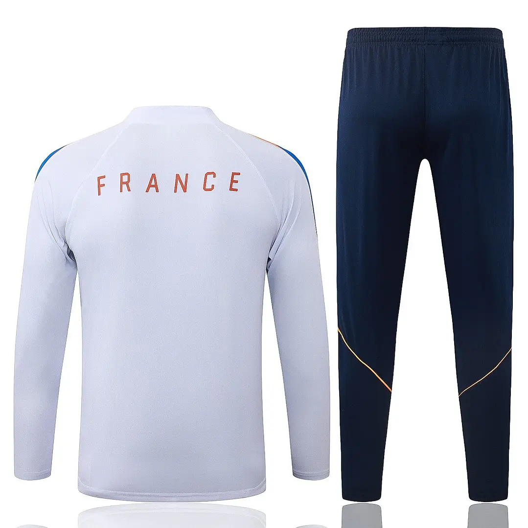 CONJUNTO DE TREINO FRANÇA 26/27 - MEIO ZÍPER - Branco 2