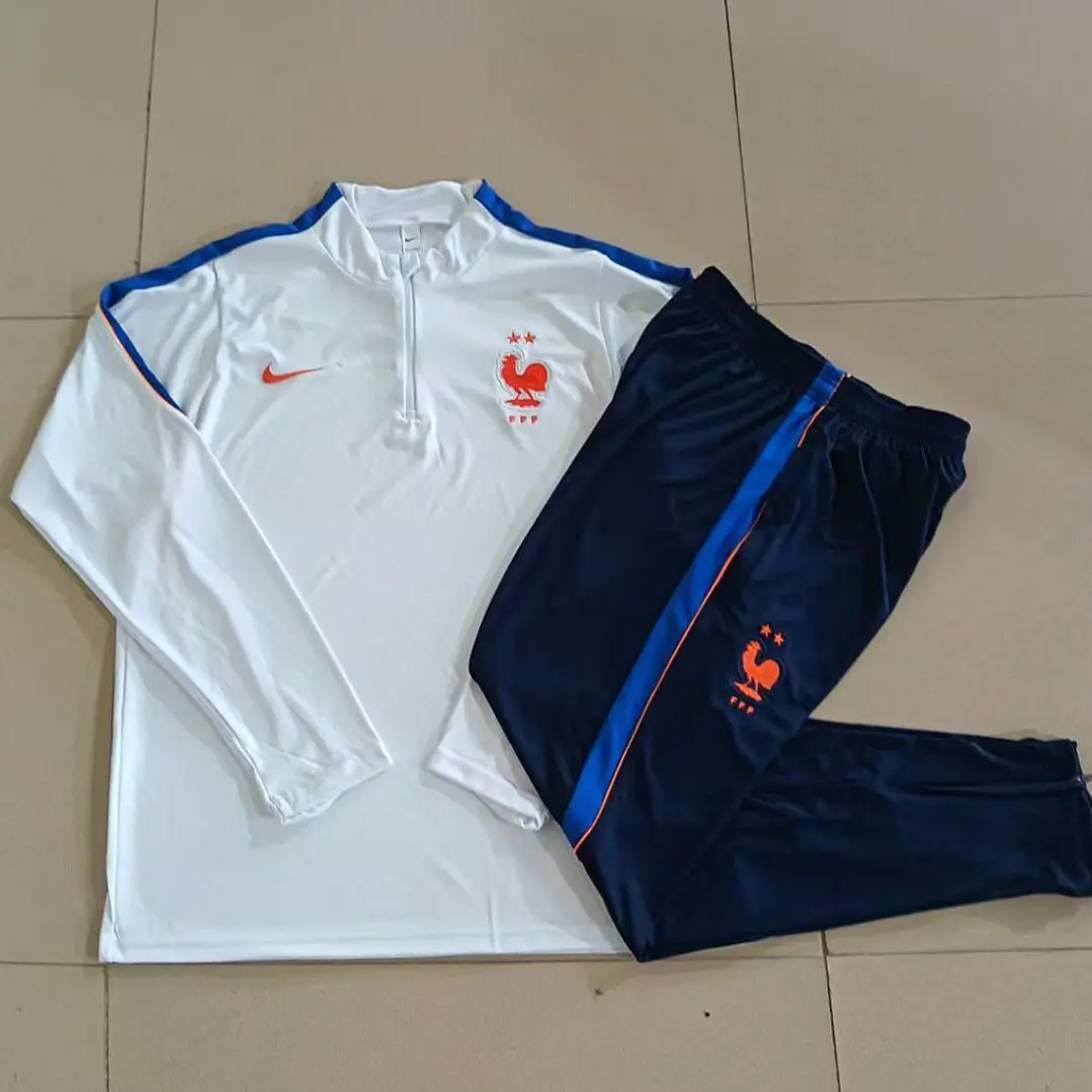 CONJUNTO DE TREINO FRANÇA 26/27 - MEIO ZÍPER - Branco 5