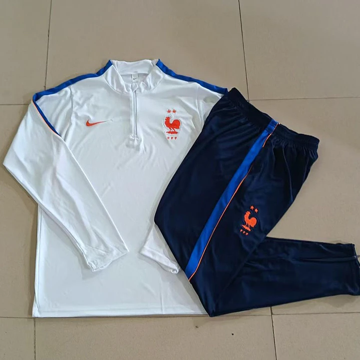 CONJUNTO DE TREINO FRANÇA 26/27 - MEIO ZÍPER - Branco 5