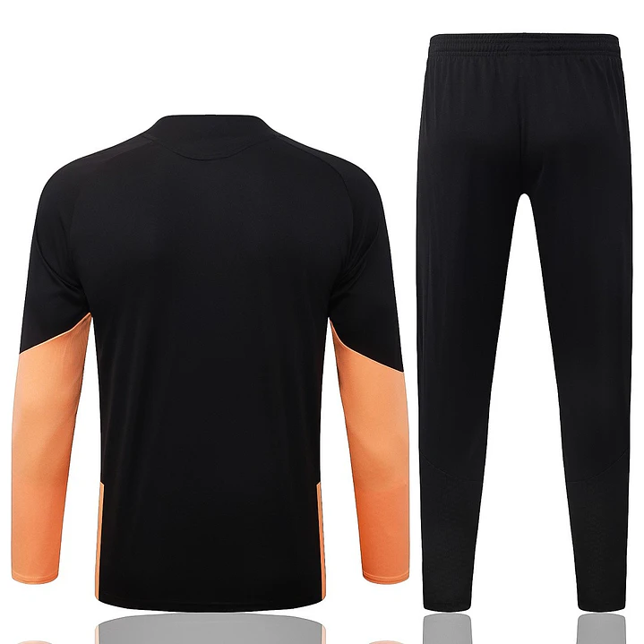 CONJUNTO DE TREINO ARSENAL 26/27 - MEIO ZÍPER - Preto e Laranja 2