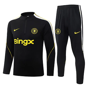 CONJUNTO DE TREINO CHELSEA 26/27 - MEIO ZÍPER - Preto