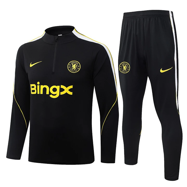 CONJUNTO DE TREINO CHELSEA 26/27 - MEIO ZÍPER - Preto 1
