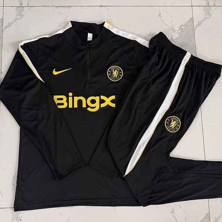 CONJUNTO DE TREINO CHELSEA 26/27 - MEIO ZÍPER - Preto 5