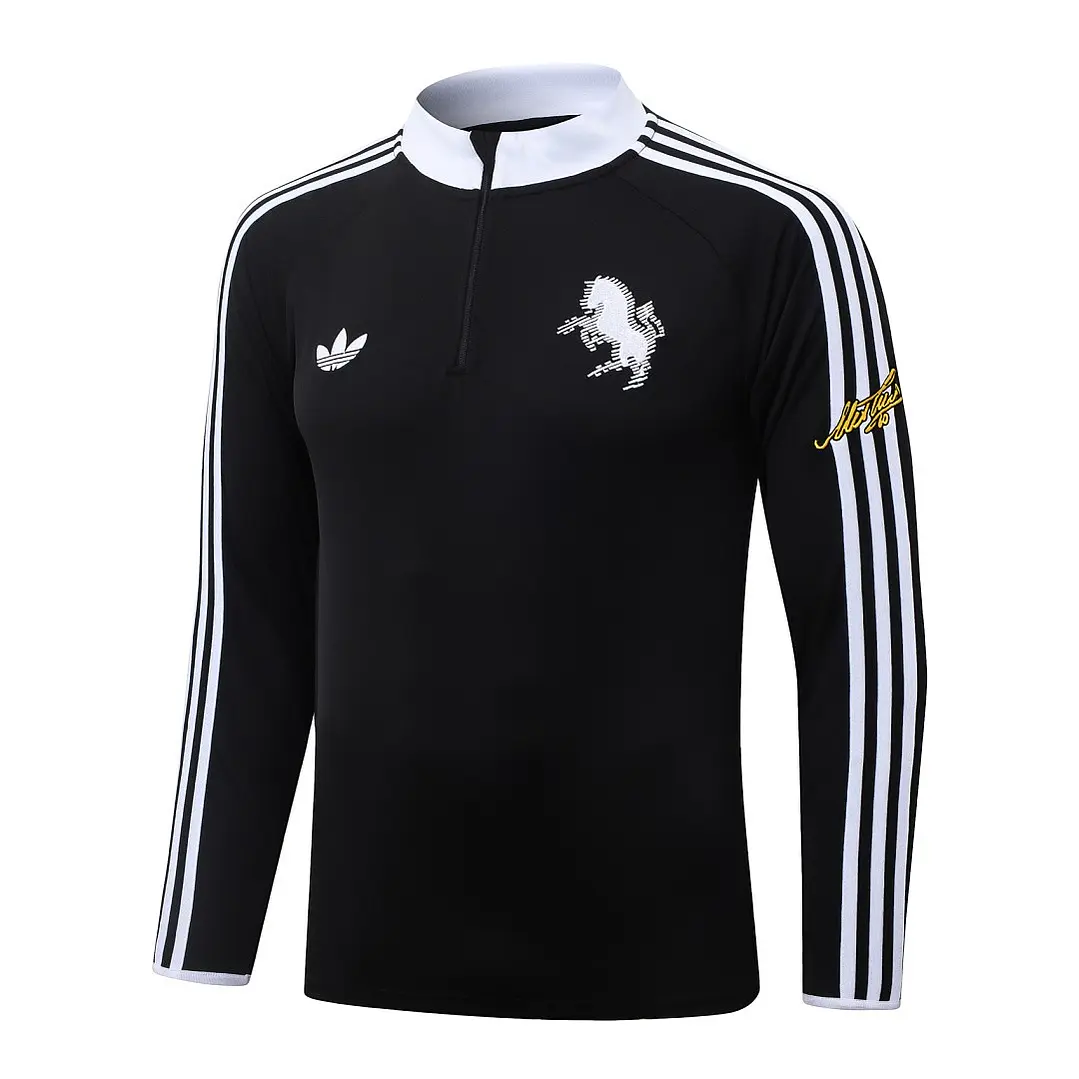 CONJUNTO DE TREINO JUVENTUS 26/27 - MEIO ZÍPER - Preto Retrô 3