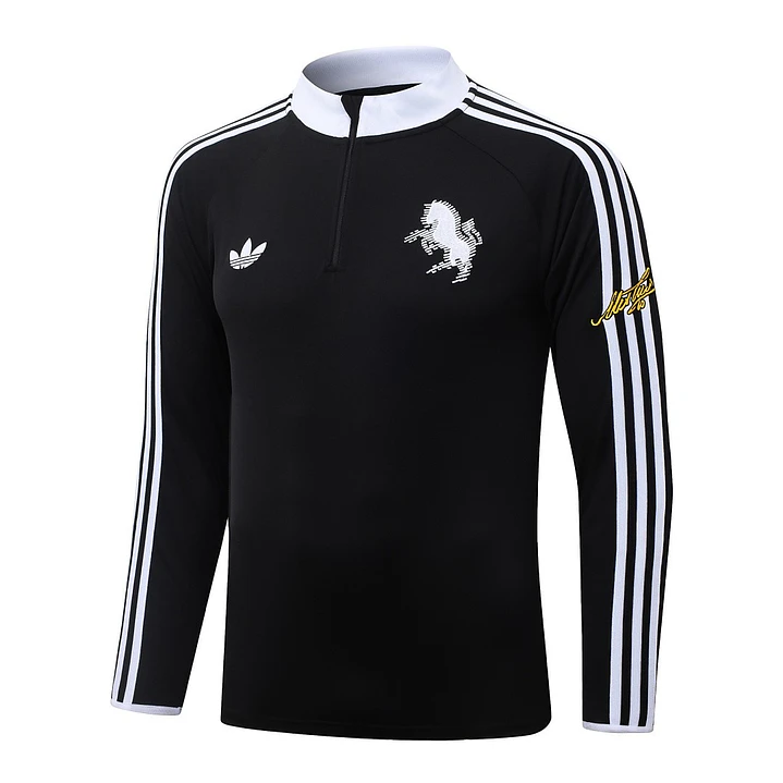 CONJUNTO DE TREINO JUVENTUS 26/27 - MEIO ZÍPER - Preto Retrô 3