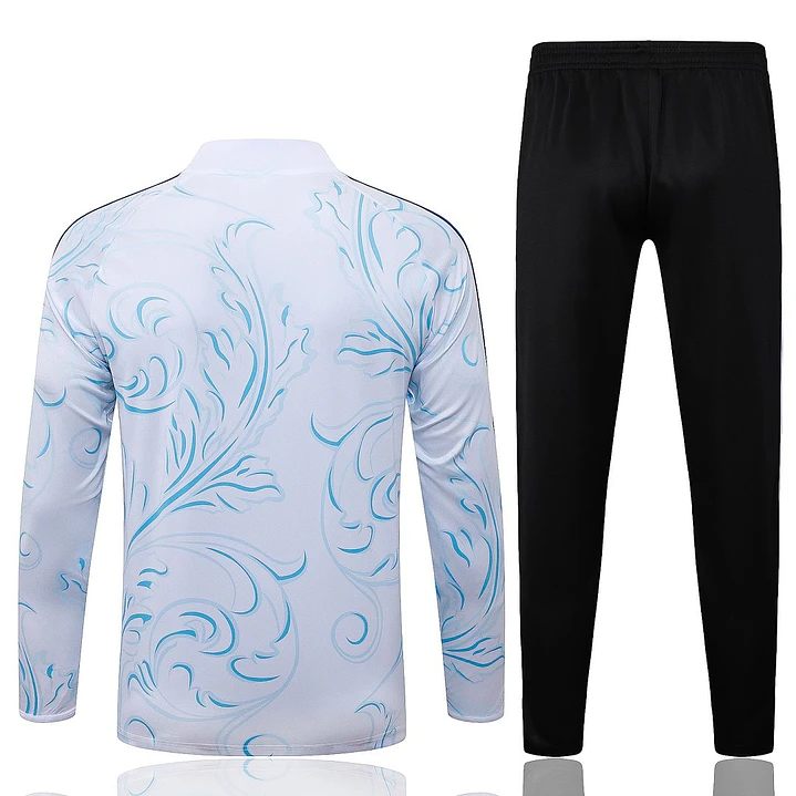 CONJUNTO DE TREINO ARGENTINA 26/27 - MEIO ZÍPER - Branco Estampado Retrô 2
