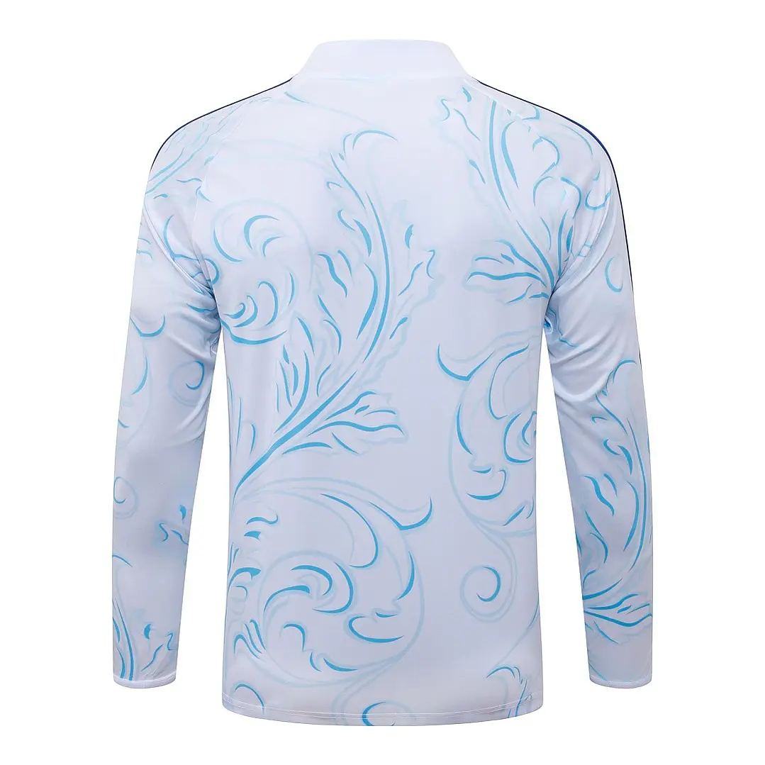 CONJUNTO DE TREINO ARGENTINA 26/27 - MEIO ZÍPER - Branco Estampado Retrô 4