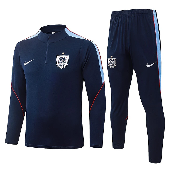 CONJUNTO DE TREINO INGLATERRA 26/27 - MEIO ZÍPER - Azul-Marinho 1