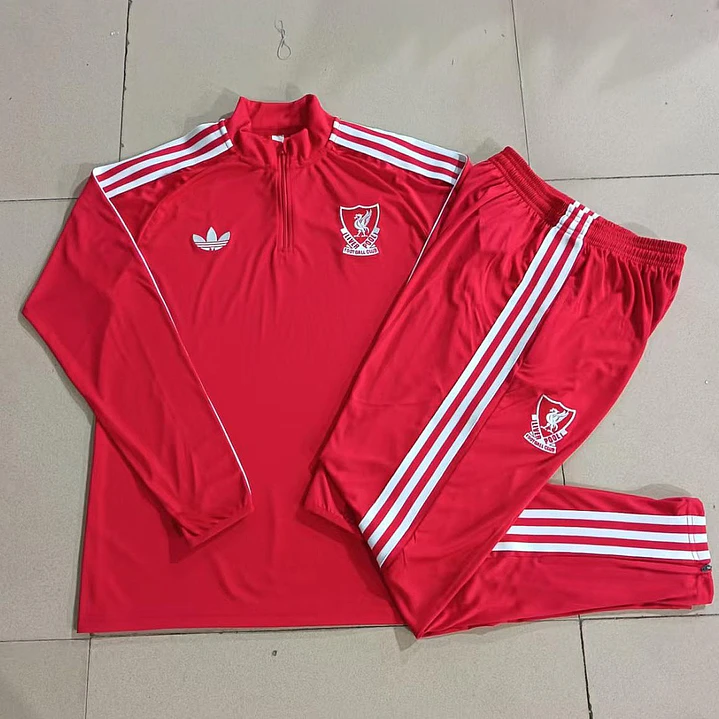 CONJUNTO DE TREINO LIVERPOOL 26/27 - MEIO ZÍPER - Vermelho Retrô 5