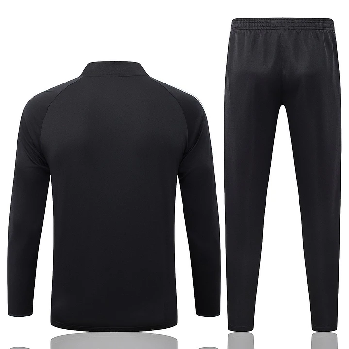 CONJUNTO DE TREINO ALEMANHA 26/27 - MEIO ZÍPER - Preto Retrô 2