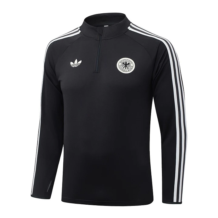 CONJUNTO DE TREINO ALEMANHA 26/27 - MEIO ZÍPER - Preto Retrô 3