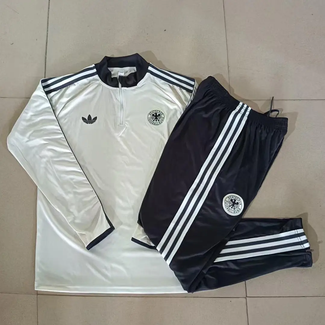 CONJUNTO DE TREINO ALEMANHA 26/27 - MEIO ZÍPER - Bege Retrô 5