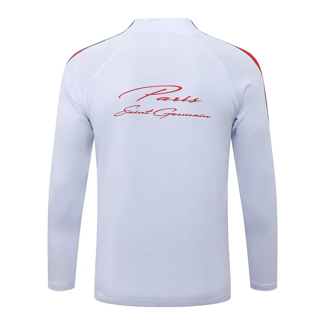 CONJUNTO DE TREINO PSG 26/27 - MEIO ZÍPER - Branco e Vermelho 4