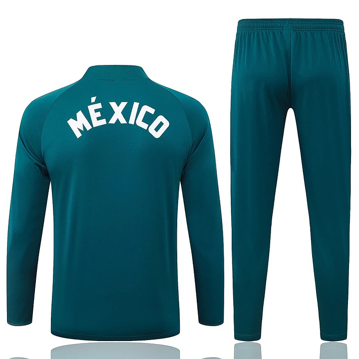 CONJUNTO DE TREINO MÉXICO 26/27 - MEIO ZÍPER - Verde Escuro Retrô 2