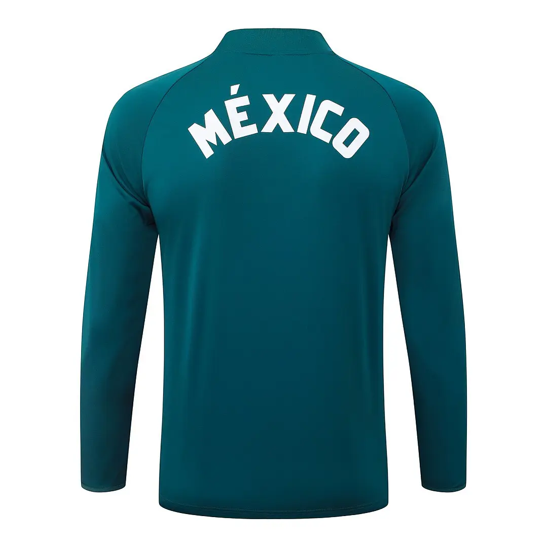 CONJUNTO DE TREINO MÉXICO 26/27 - MEIO ZÍPER - Verde Escuro Retrô 4