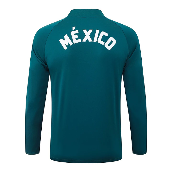 CONJUNTO DE TREINO MÉXICO 26/27 - MEIO ZÍPER - Verde Escuro Retrô 4