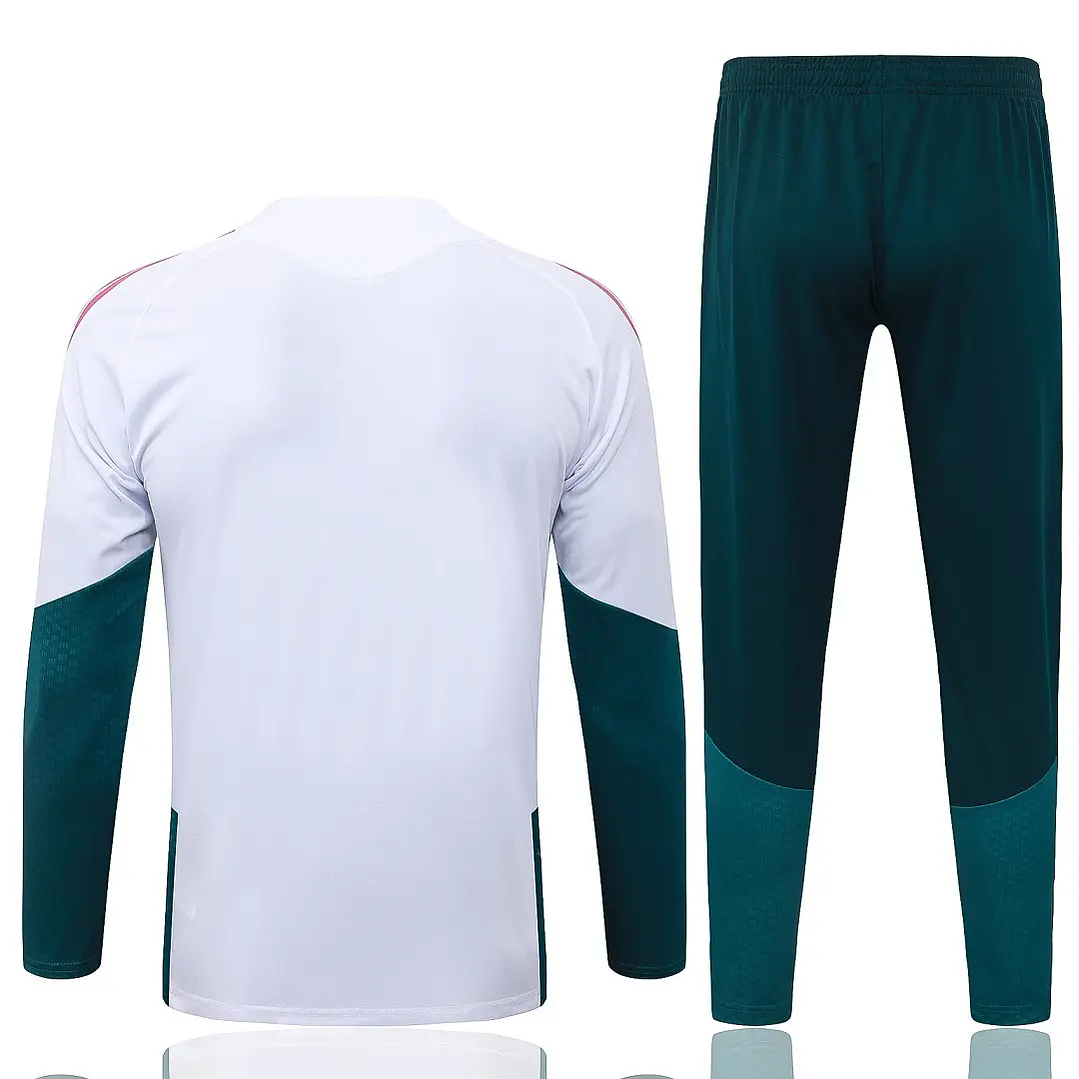 CONJUNTO DE TREINO REAL MADRID 26/27 - MEIO ZÍPER - Branco e Verde 2
