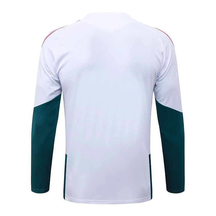 CONJUNTO DE TREINO REAL MADRID 26/27 - MEIO ZÍPER - Branco e Verde 4