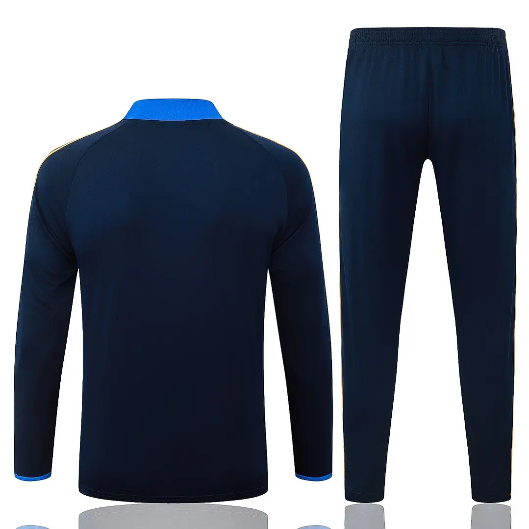 CONJUNTO DE TREINO BOCA JUNIORS 26/27 - MEIO ZÍPER - Azul-Marinho Retrô 2