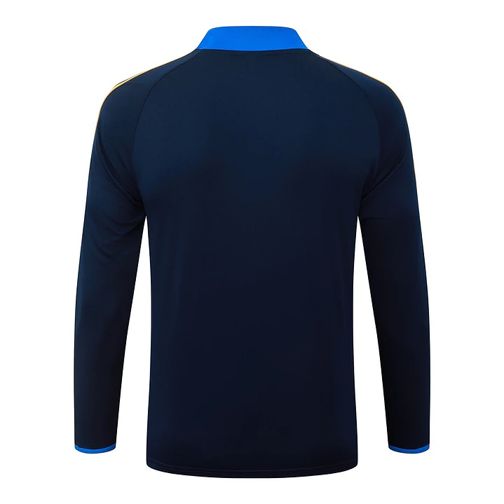 CONJUNTO DE TREINO BOCA JUNIORS 26/27 - MEIO ZÍPER - Azul-Marinho Retrô 4