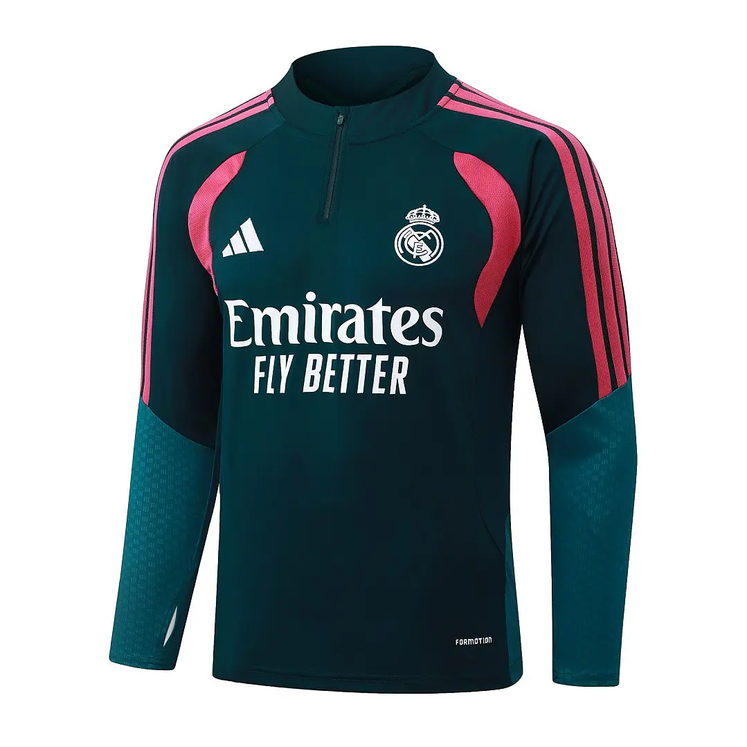 CONJUNTO DE TREINO REAL MADRID 26/27 - MEIO ZÍPER - Verde Escuro 3