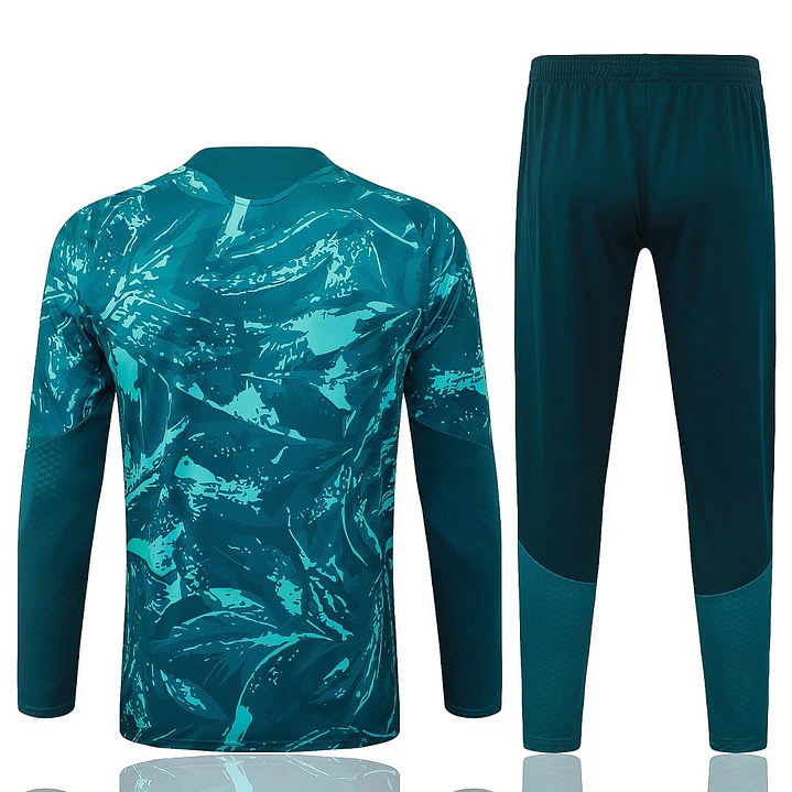 CONJUNTO DE TREINO REAL MADRID 26/27 - MEIO ZÍPER - Verde Estampado 2