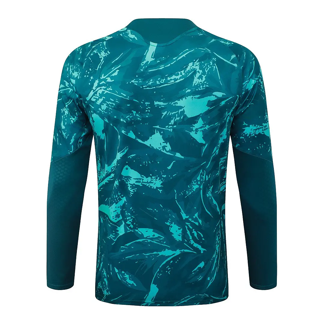 CONJUNTO DE TREINO REAL MADRID 26/27 - MEIO ZÍPER - Verde Estampado 4