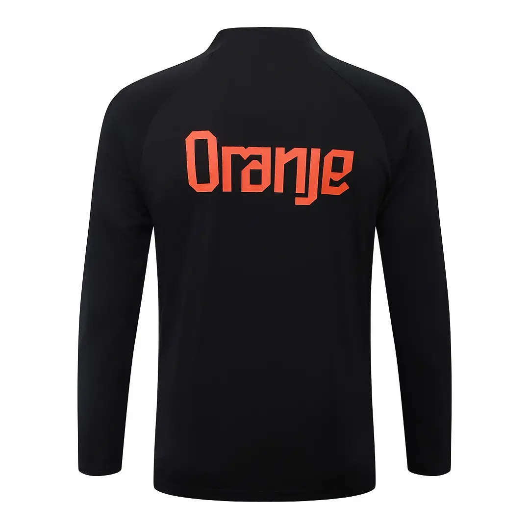 CONJUNTO DE TREINO HOLANDA 26/27 - MEIO ZÍPER - Preto e Laranja 4