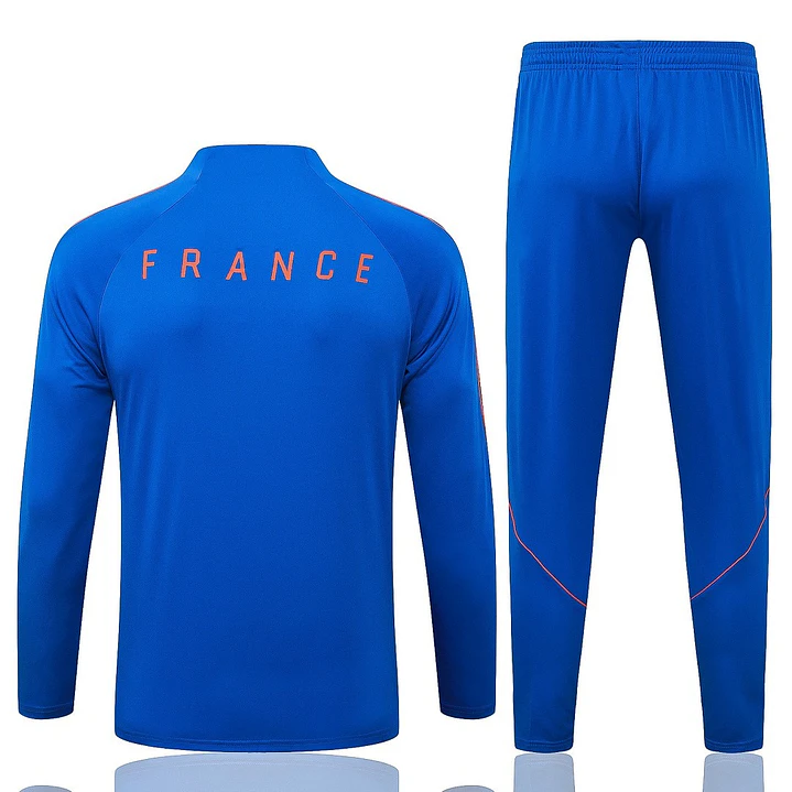 CONJUNTO DE TREINO FRANÇA 26/27 - MEIO ZÍPER - Azul Royal 2