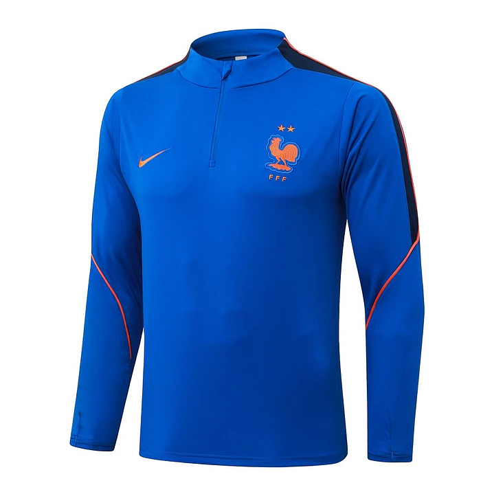 CONJUNTO DE TREINO FRANÇA 26/27 - MEIO ZÍPER - Azul Royal 3
